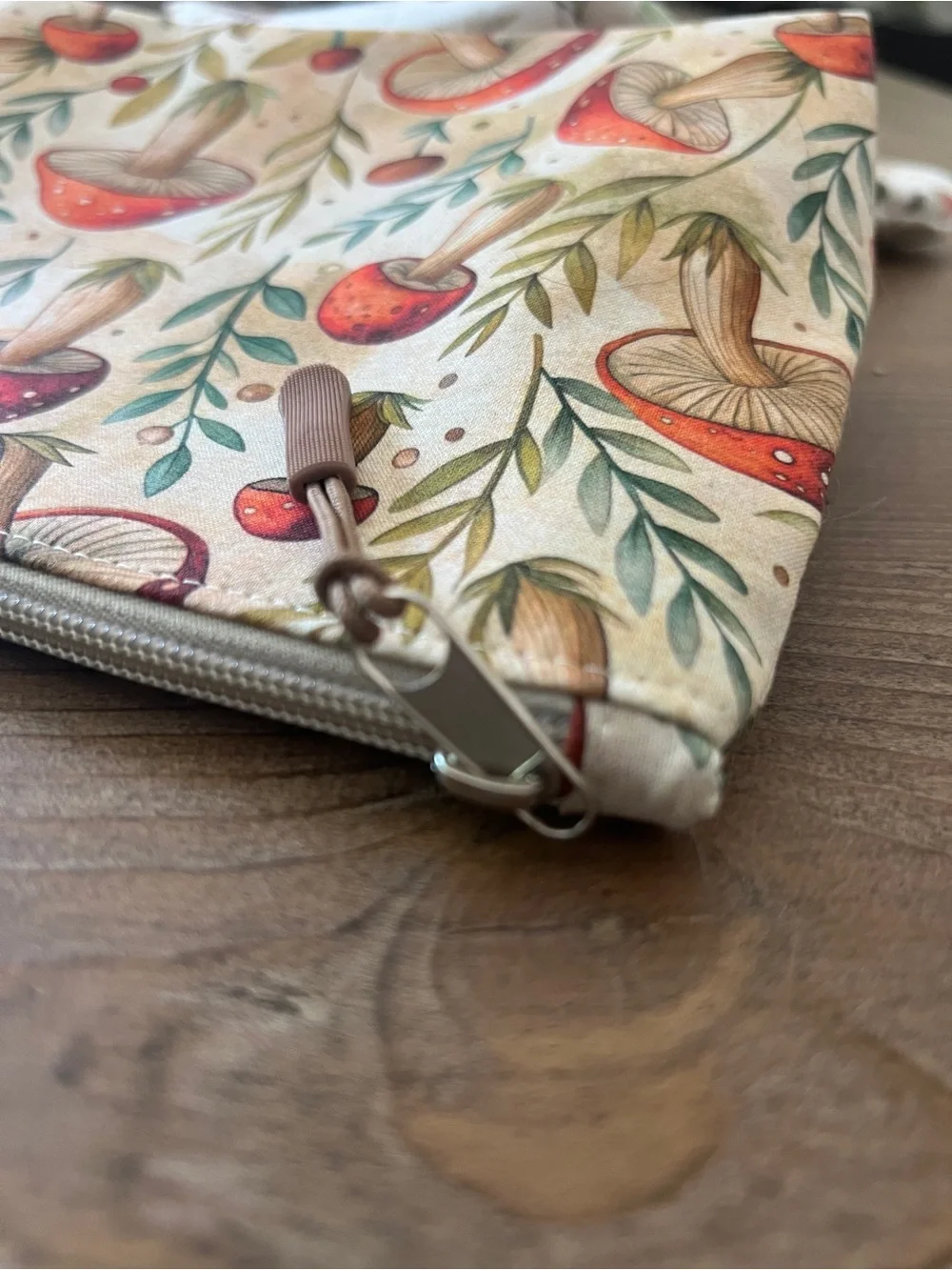 Handmade Mushroom Travel & Cosmetic Zipper Pouche